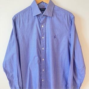 Polo Ralph Lauren Men's Blue Button-Down Long Sleeve Shirt Size 16 1/2, Business